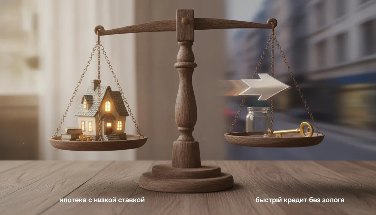 Дом и весы: ипотека с низкой ставкой и быстрый потребительский кредит без залога для покупки жилья